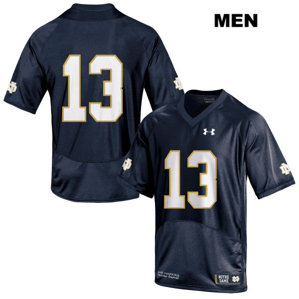 Men's NCAA Notre Dame Fighting Irish #13 Lawrence Keys III Stitched College Under Armour Authentic Navy No Name Football Jersey MH10G55GY